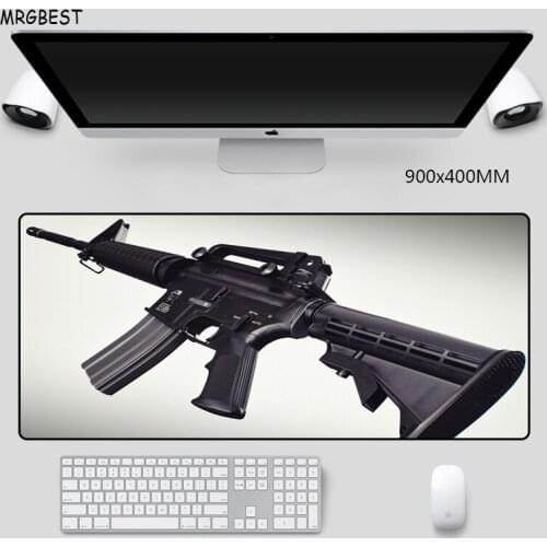 MRGBEST Anime Mouse Pad Large Awesome Gun Non-slip Nature Softy Rubber Full Desk Mats with Locking Edge for Gaming