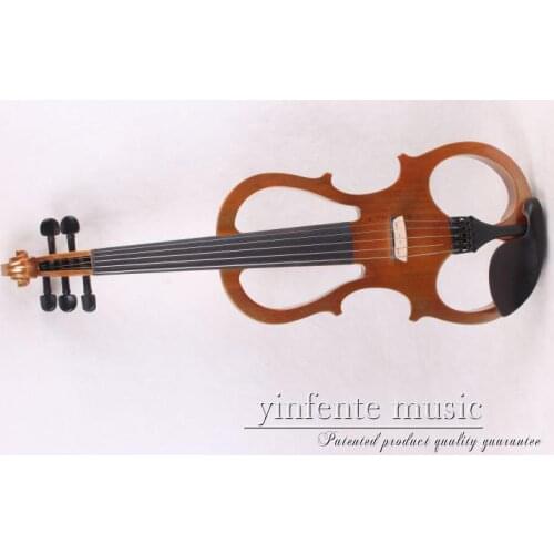 New 5 string 16'' Electric Viola Silent Solid Wood Body Powerful Sound Case Bow yellow color
