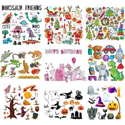 Festival Party Patch Iron on Patches for Clothing Heat Transfer Stickers on Clothes for Dress Appliques Thermal Transfer Vinyl G