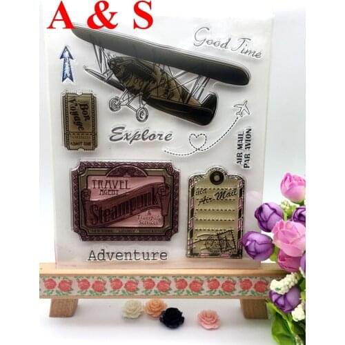 CLEAR STAMPS Travel Good Time Air Mail Par Avion Scrapbook Card album paper craft silicon rubber transparent stamp
