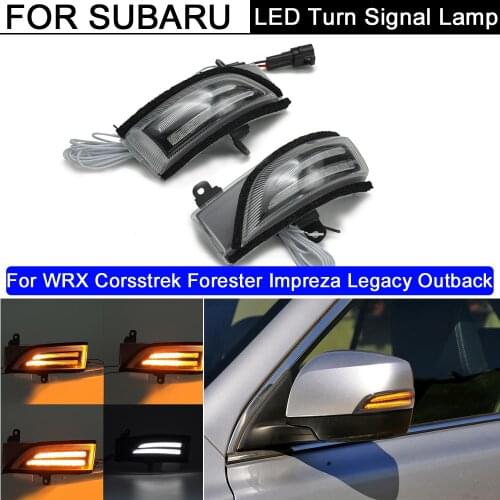 Dynamic Flash LED Side Mirror DRL Turn Signal Light For Subaru WRX STI Outback Legacy Impreza