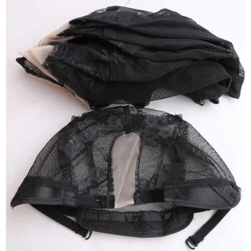 XUCHANG HARMONY Free shipping 10 pieces Black lace net U part wig caps adjustable hairnets for making wigs