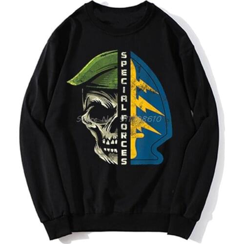 US Army Special Forces Green Beret Skull Hoodie Men Hoodie Spring Autumn Sweater Streetwear Harajuku