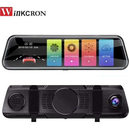 10" IPS Stream Media Mirror Car DVR Rearview Mirror Dash Cam Full HD 1080P In Front Rear Recorder DVR Super Night Vision Degree