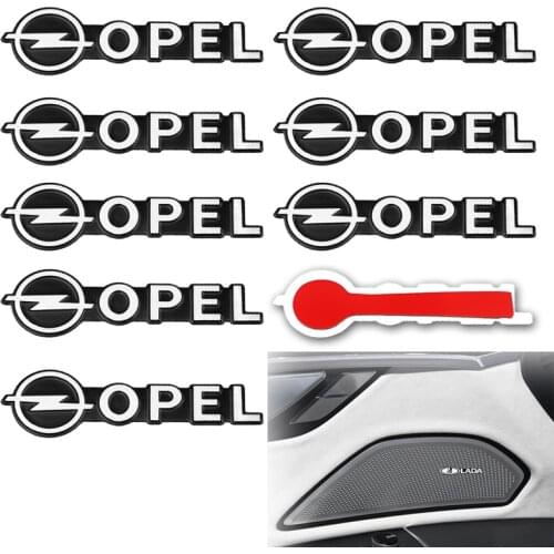 10pcs Car Speaker Audio Decorate 3D Aluminum Badge Emblem Sticker For Opel Astra H G J Insignia Mokka Zafira Corsa Vectra C D