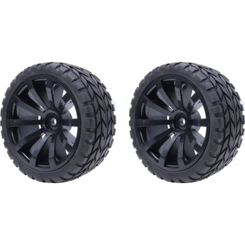2Pcs 1:10 On Road wheel and Tires 64mm Hex 12mm for 1/10 RC Car HSP HPI Traxxas Tamiya Accessories and Parts