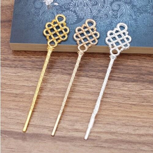 2pcs 139mm Retro Carved Hair Fork Hair Sticks Hair Pin Mesh Hairpins Needle Headwear Jewelry Findings DIY Accessories