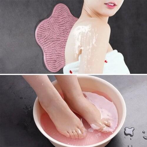 28.5CM Strong Suction Non-Slip Bathroom Mat Anti Slip Bath Shower Silicone Bathroom Foot Brush Dead Skin Mats