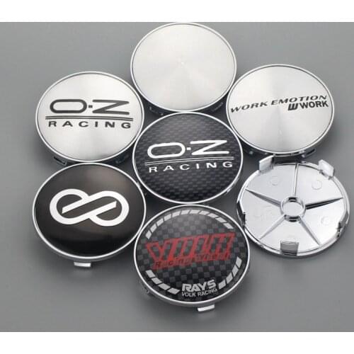 4pcs 68mm/65mm clip wheel center cap car covers enkei work volk logo emblem sticker hub cap for rims cap on wheels