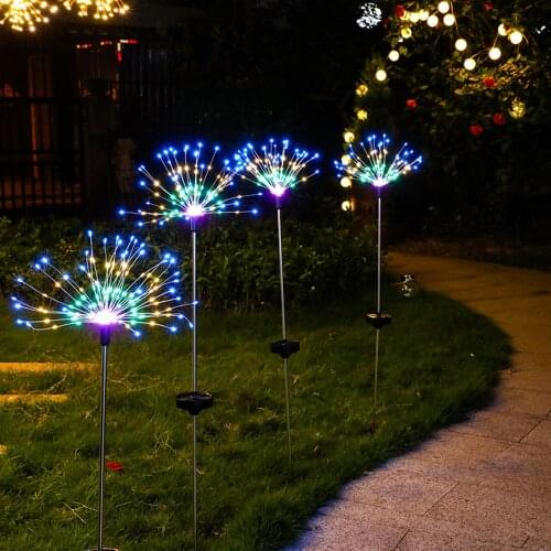 90/150 LED Solar Fireworks Light Outdoor Waterproof Colorful Fariy String Light Holiday Garden Solar Lawn Lamps For Garden Path