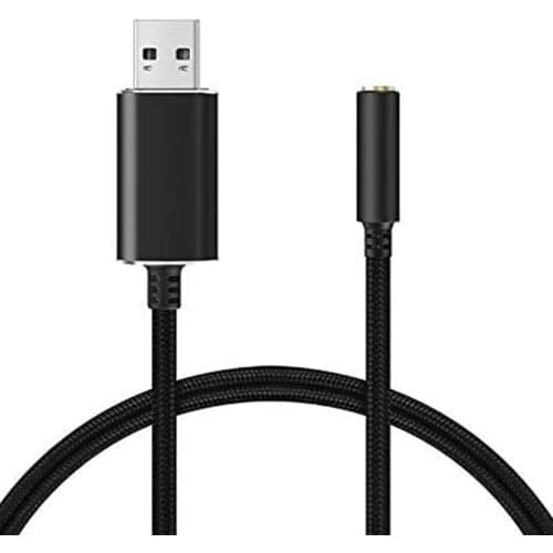USB to 3.5mm Jack Audio Adapter with 3.5mm Headphone and Microphone Jack for Windows, for Mac, for PS4, for PC/Laptops