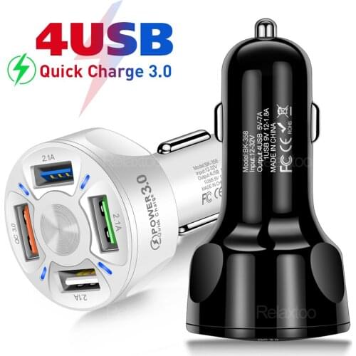 USB Ports Car Charger Quick Charge QC3.0 Car Cigarette Lighter For Samsung Huawei Xiaomi iphone Fast Charger QC 3.0 Cable