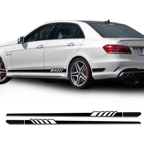 Car Styling NEW Edition 1 Style Racing Side Stripe Skirt Sill Stickers Vinyl Decal for Mercedes Benz W212 E Class E63 AMG Sport