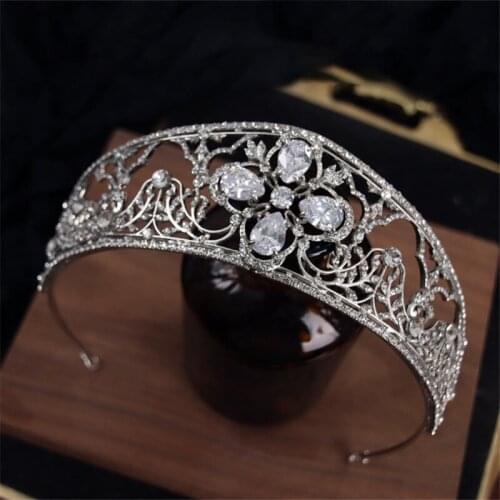 CC Tiaras and Crowns Hairband Jewelry Wedding Hair Accessories for Women Brides Luxury Hairwear Cubic Zircon Flower Shape HS03