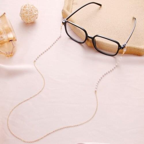 EN 2021 Fashion Reading Glasses Chain For Women Metal Sunglasses Bohemia Casual Pearl Beaded Eyeglass Chain For Glasses Women