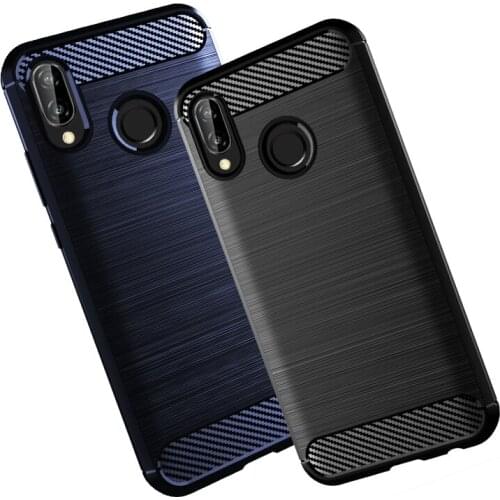 For Huawei P20 Lite Case Soft TPU Shockproof Cover Carbon Fiber Pattern Brushed Cases For Huawei P20 Lite P20Lite Phone Case
