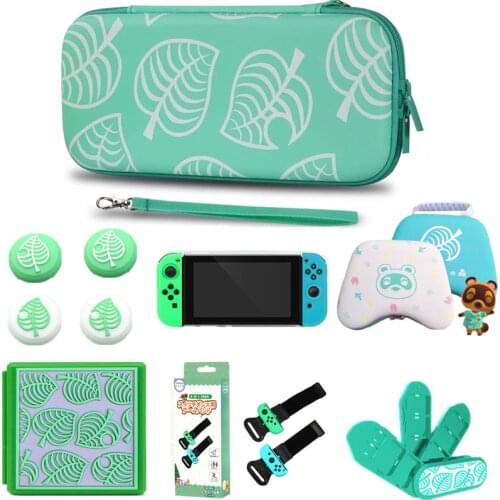 Animals Crossing Cover Shell Protective Carrying Portable Bag Game Card Case For Nintend Switch Game Console JoyCon Thumb grips