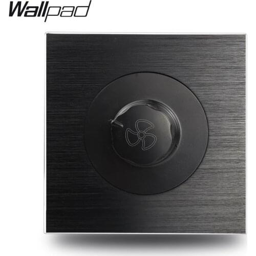 Wallpad L6 Satin Black Metal Fan Speed Regulator Controller Switch Aluminum Plate 450W