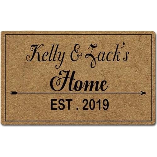 Custom Family Name Personalized Doormat Home Door Mat Rubber Non-Slip Entrance Rug Floor Mat Funny Home Decor Indoor Mat 30 x 1