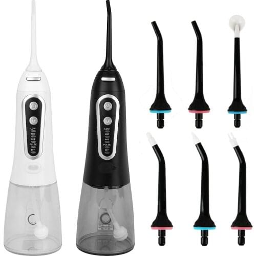 5 Modes Oral Irrigator Portable USB Rechargeable Dental Water Flosser Jet 300ml Water Tank Irrigator Dental Teeth Cleaner