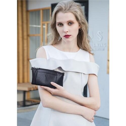 Genuine Leather Clutch Wallets Small Shoulder Crossbody Bags Handbag For Woman Famous Designer Ladies Holder Evening Party Purse