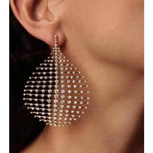 Exaggerated Drop Stud Hoop Earring Womens Aesthetic Gold Color Cute Earrings Fashion Jewelry Accessorie 2021 Kolczyki