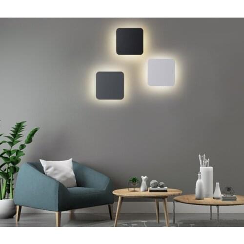Nordic Square LED Wall Lamp For Bedroom Bedside Living Room Creative Contracted Indoor Aisle Art Decoration Lighting Luminaire