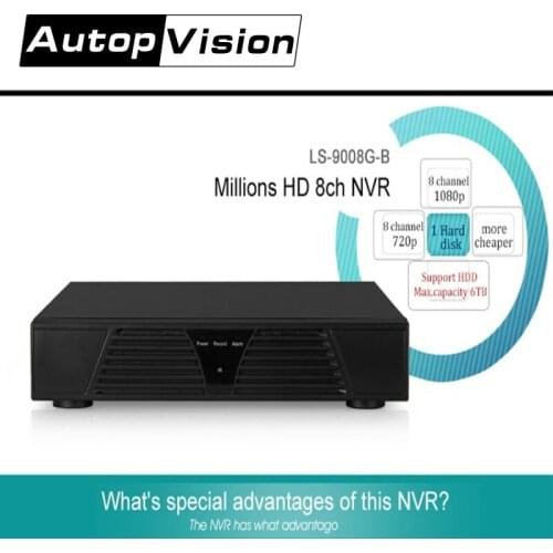 LS-9008G-B Hot sale 1080P 8CH NVR Network Video Recorder For IP Camera support P2P ONVIF H.264 8 channal recording nvr