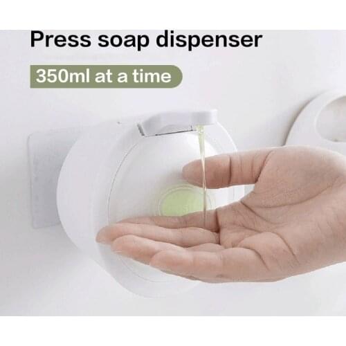 350m Multifunctional Seamless Wall Mount Soap Dispenser Waterproof Refillable Container Soap Dispenser Bathroom Accessories