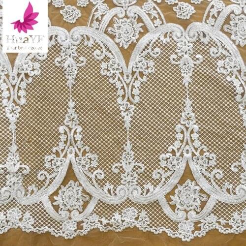 Fashion gown lace bridal lace fabric rayon ivory lace fabric 135cm lace fabric elegent dress fabric HY1646