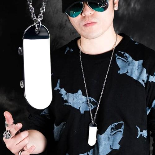 Fingers skateboard pendant Mens fingertip play stainless steel necklaces jewelry hippop street culture mygrillz