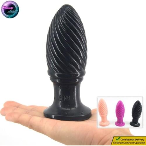 Spiral Bullet PVC Anal Plug Dildo Female Masturbator Vagina Pussy Gay Prostate Massager Adult Sex Toys for Women Lesbian Men