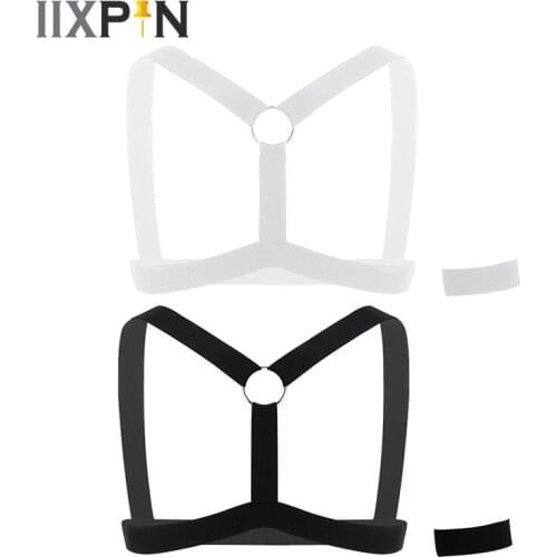 Body Chest Harness Men Elastic Harness Belt Shoulder Support Muscle Harness Straps With Armband Sexy Costume Party Clubwear