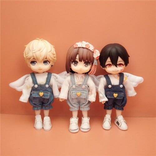 Ob11 doll wear suspenders trousers 1/12 BJD doll clothes pretty knot pig corduroy trousers Mini Obitsu 11 doll Accessories