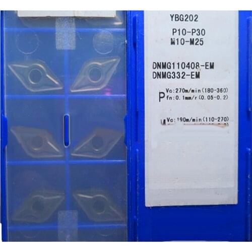 Original Carbide Inserts DNMG 110404 DNMG110404-EM DNMG110408-EM DNMG150408-EM DNMG150608-EM YBG202 for Steel & Stainless
