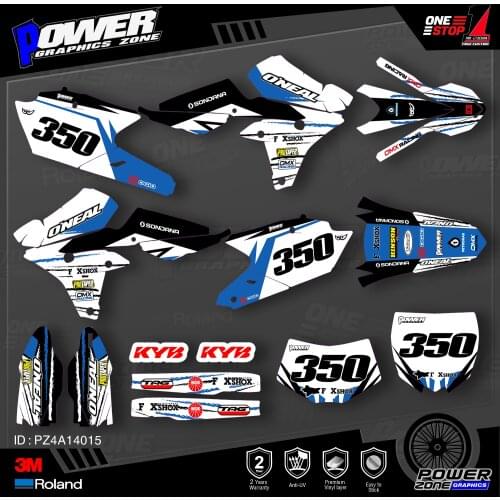 PowerZone Custom Team Graphics Backgrounds Decals 3M Stickers Kit For YAMAHA 14-18 YZ250F 15-18 YZ250FX WRF250 14-17 YZ450F 015