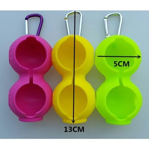 Portable Silicone Double Golf Ball Holders Storage Carrier w/Clip for Golf Lovers Gift