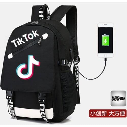 TikToK Backpack Men Capacity Students School Bag Women Men Causal Travel Laptop Backpack with Charging USB Tik Tok Mochilas