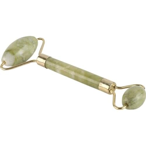 Jade Roller Massager Natural Serpentine Jade Massage Roller Wand Facial Slimming Face Lift Tool Beauty Bar Healing Stone