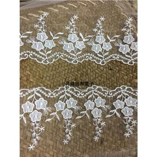 Mesh embroidery lace white mesh embroidery lace accessories 17cm wide