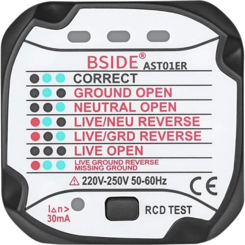 Socket Tester Circuit Polarity Voltage Automatic Detector Wall Plug Instrumentation Tools Versatile Tester Household Electricity