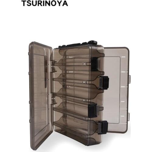 TSURINOYA Fishing Lure Box 20*15.2*4.8cm Double Side Large Capacity Fishing Tackle Box Portable High Quality Lure Box Pesca