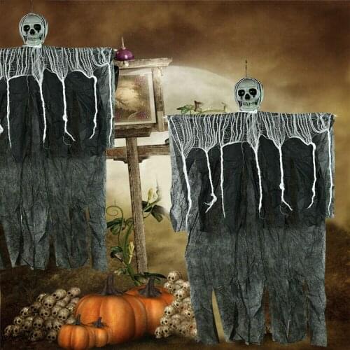 Halloween Hanging Skull Ghost Haunted House Escape Horror Props Ornament Halloween Decor For Home Terror Skeleton Bar Decor