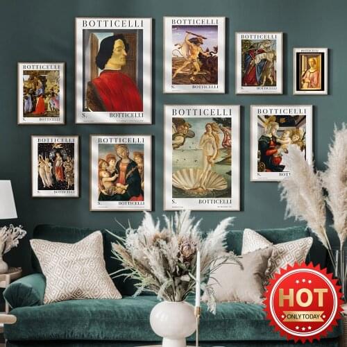 Sandro Botticelli Vintage Classic Art Worksthe Birth Of Venus Poster, Galleria Degli Uffizi Exhibition Prints, Home Wall Decor