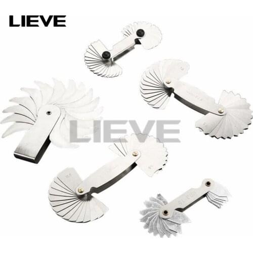 4 Pcs Radius Gauges Set R0.3-1.5/R1-7mm/R7.5-15mm/R15.5-25mm Stainless Steel R1-6.5 7-14.5 15-25 26-80 Concave Convex arc tools