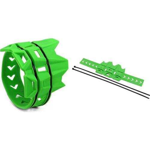 Motorcycle Exhaust Muffler Pipe Protector Heat Cover for 2 or 4 Stroke Green