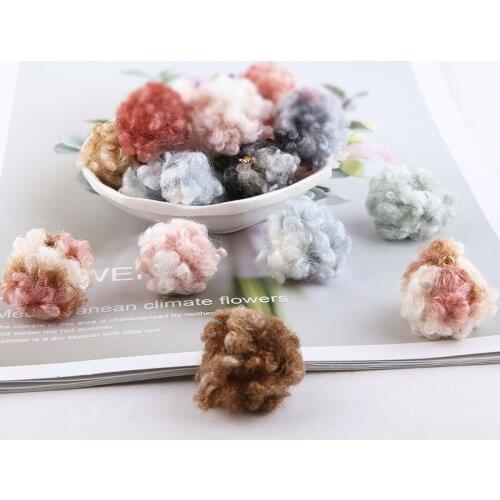 10pcs Women Earrings Korean Style Models Lamb Hair Curl Ball Pendant Sweet Earrings For Girls Hair Accessories Jewelry Making
