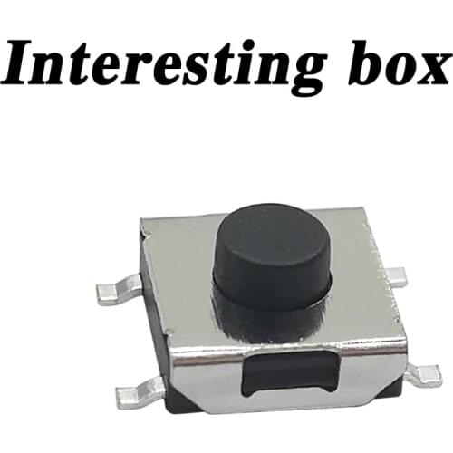 Free shippingTS-E004 light touch switch 6.2*6.2*3.4 four-foot black button button 6x6x3.4 flat seat patch DIY handmade accessori