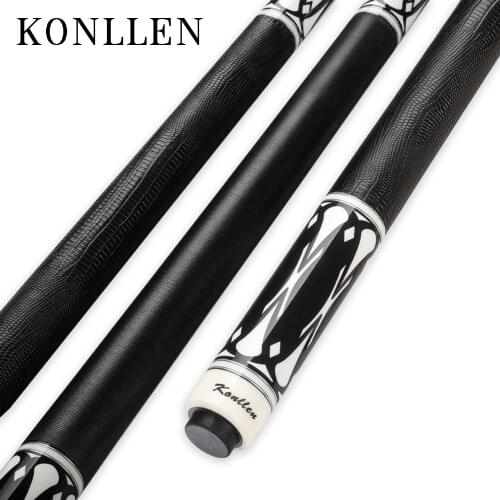 KONLLEN Billiard Cue Irish Linen Lizard leather Wrap 13mm Tip Billiard Stick Kit 10 Teeth AXD Maple Cue with Extension