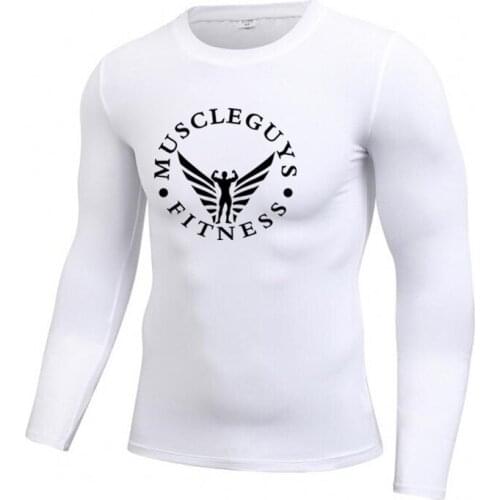 Muscleguys Brand Quick Dry Compression Shirt Long Sleeves T shirt Fitness Clothing stranger things Bodybuilding slim fit tshirt